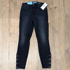 7 For All Mankind Black Skinny Jeans with Embellishments